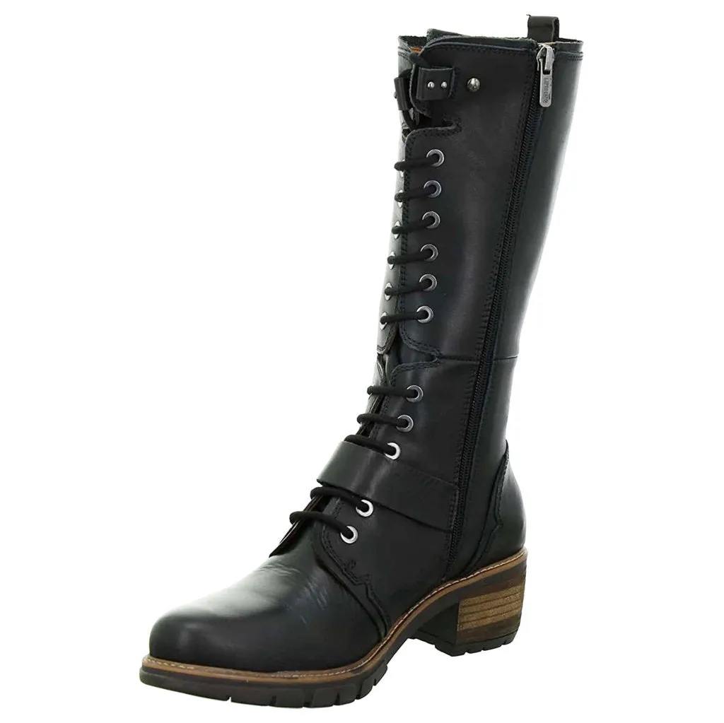 San Sebastia Calfskin Leather Women's Zip Up Calf Length Boots