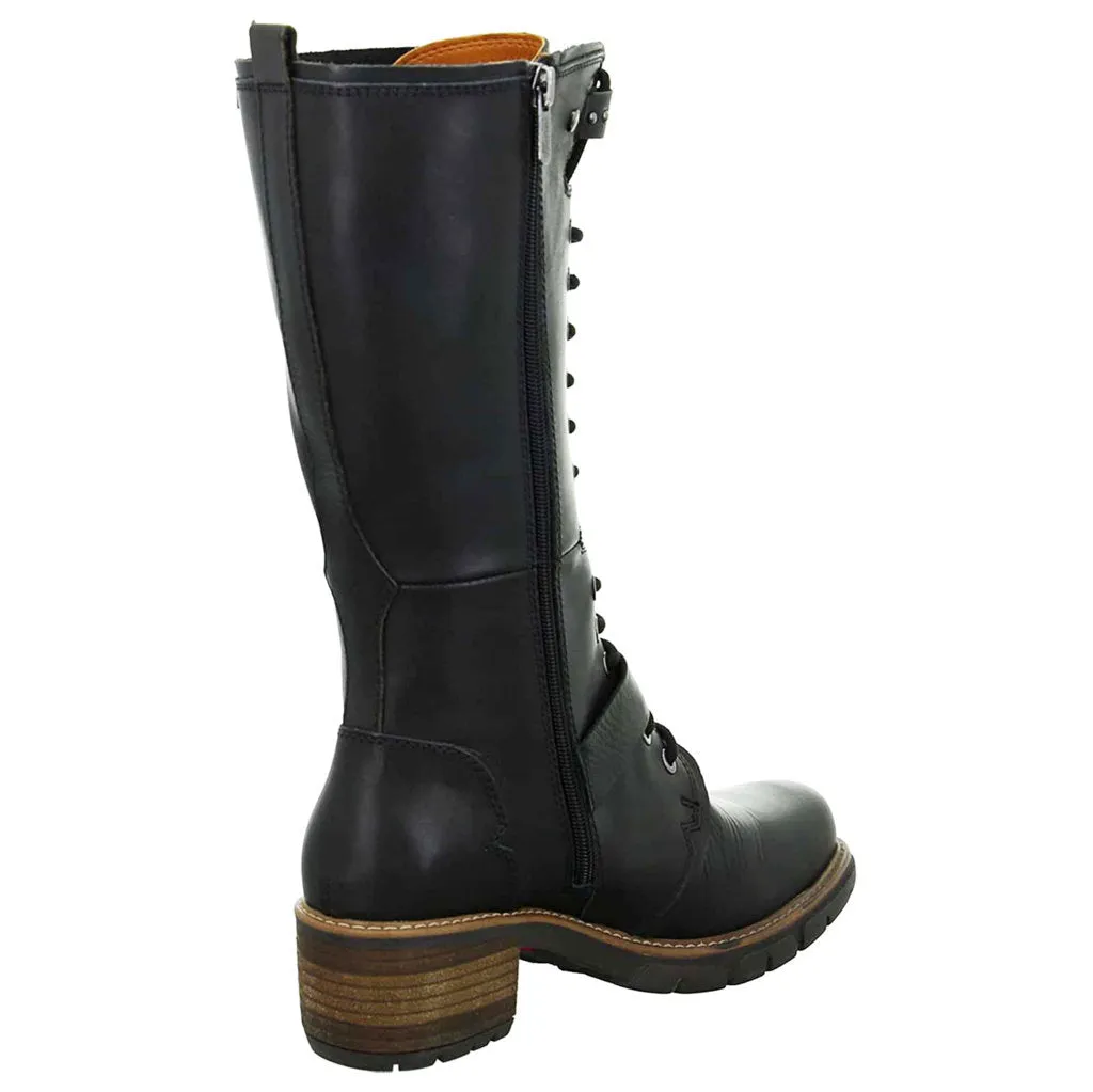 San Sebastia Calfskin Leather Women's Zip Up Calf Length Boots