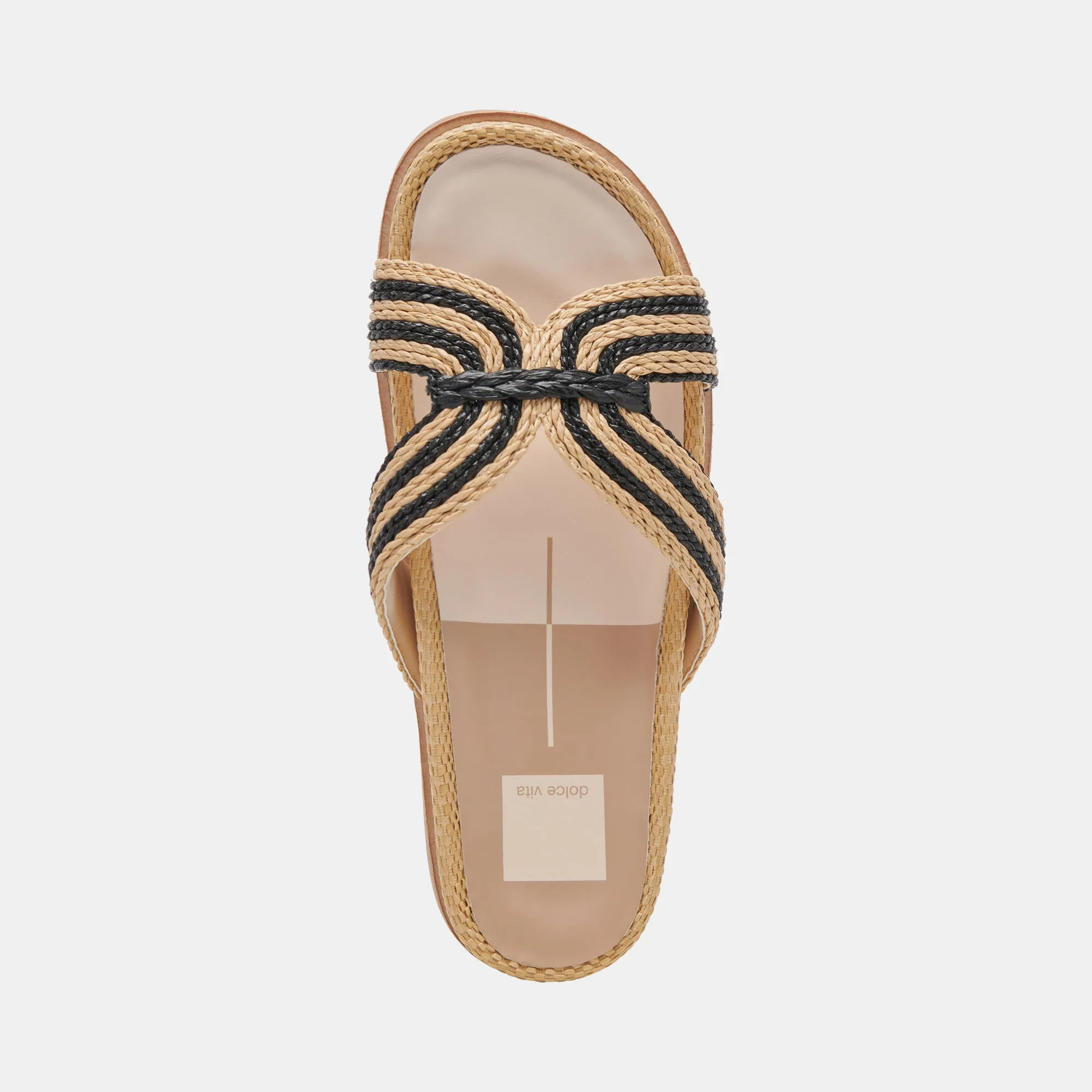 SELDA SANDALS NATURAL BLACK RAFFIA