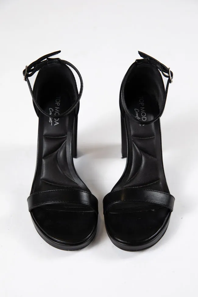 Shivani Black Leather Heels FINAL SALE