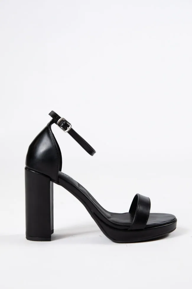 Shivani Black Leather Heels FINAL SALE