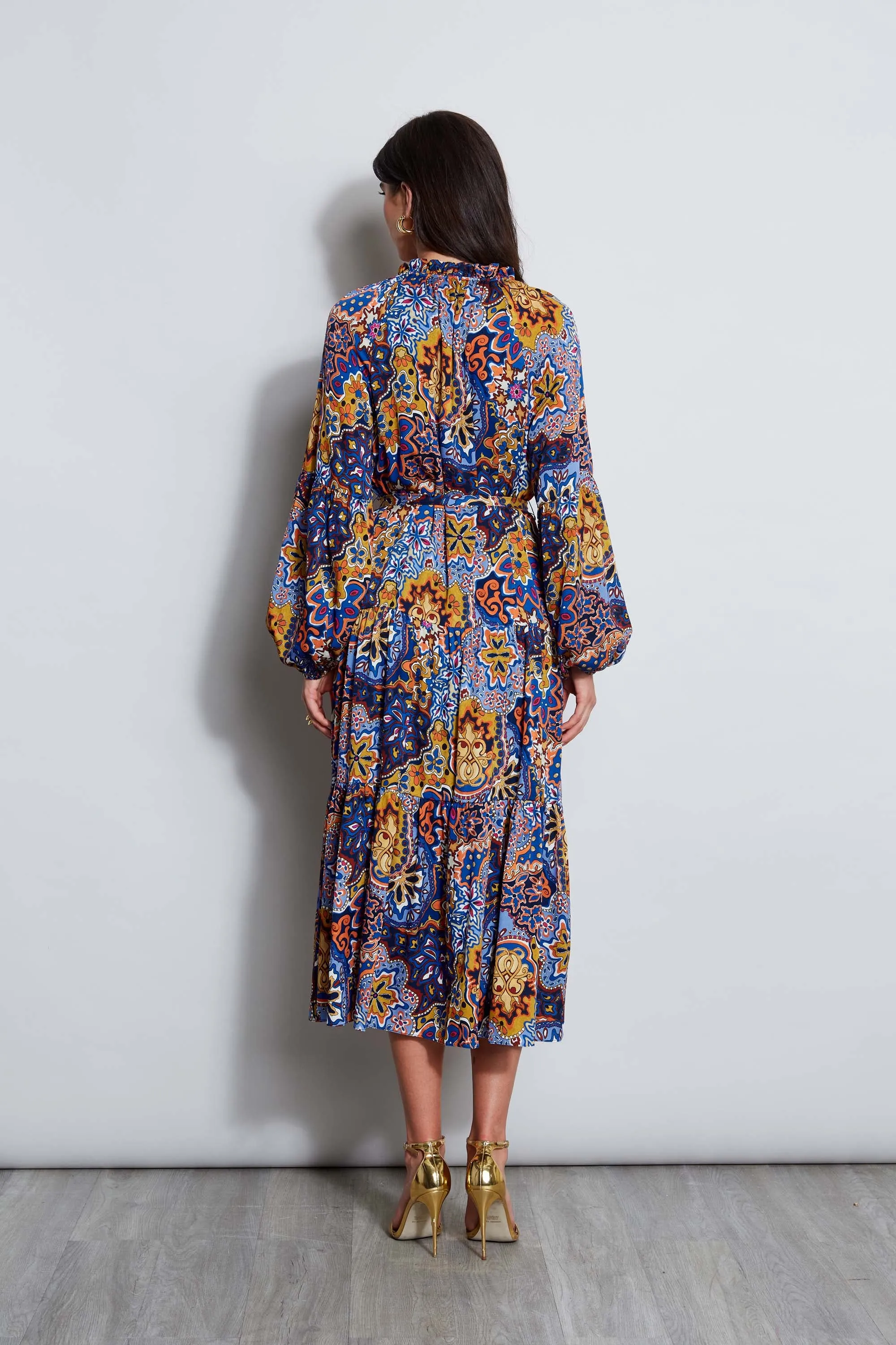 Silk Night Garden Midi Dress