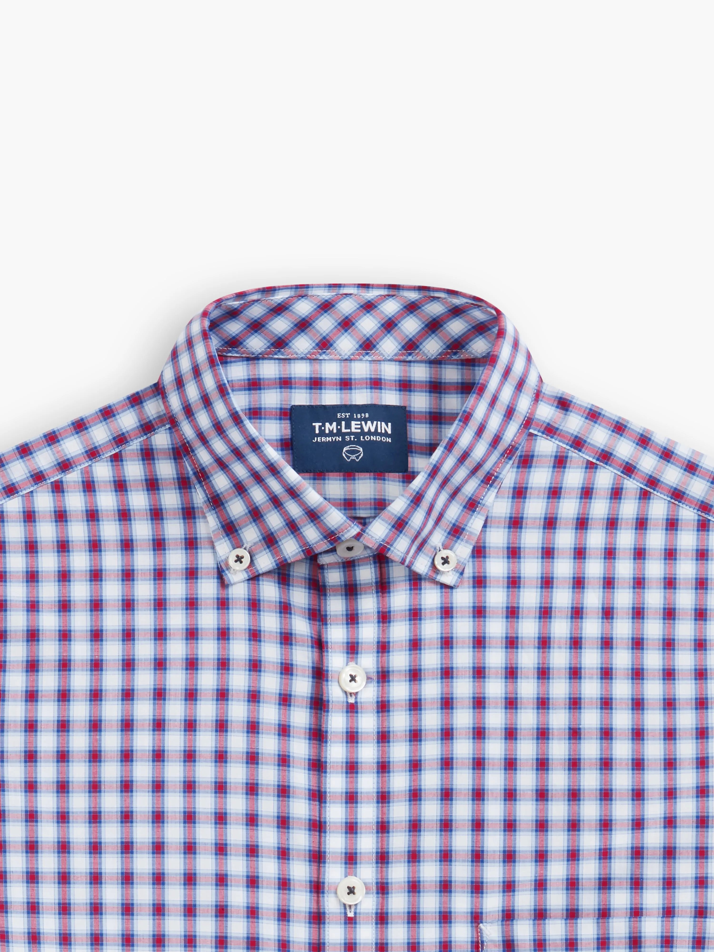 Slim Fit Navy Bold Check Shirt