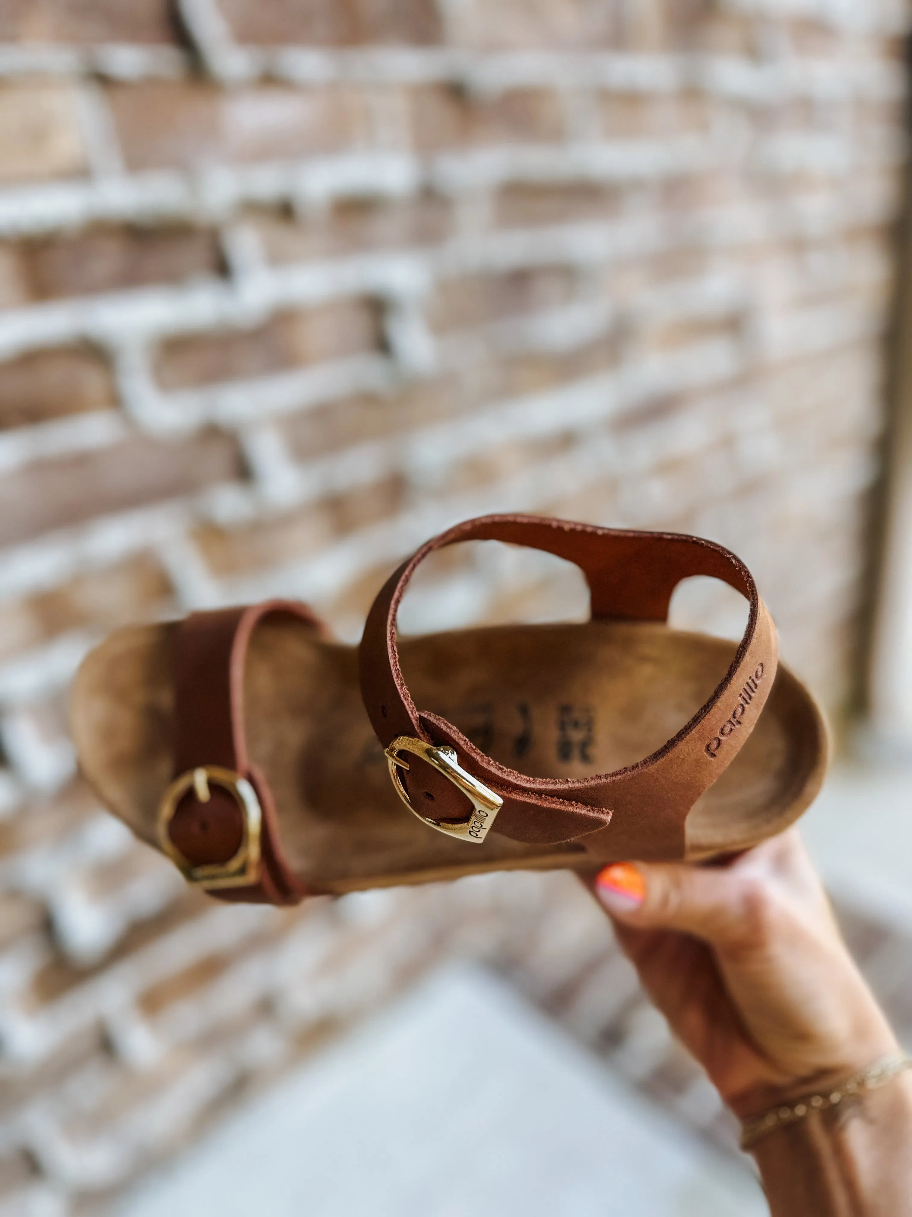 Soley Ring Buckle - Cognac Wedge Sandal by Birkenstock