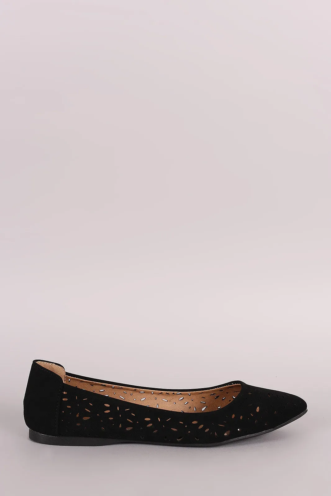 Spring Perforated Pointy Toe Flat