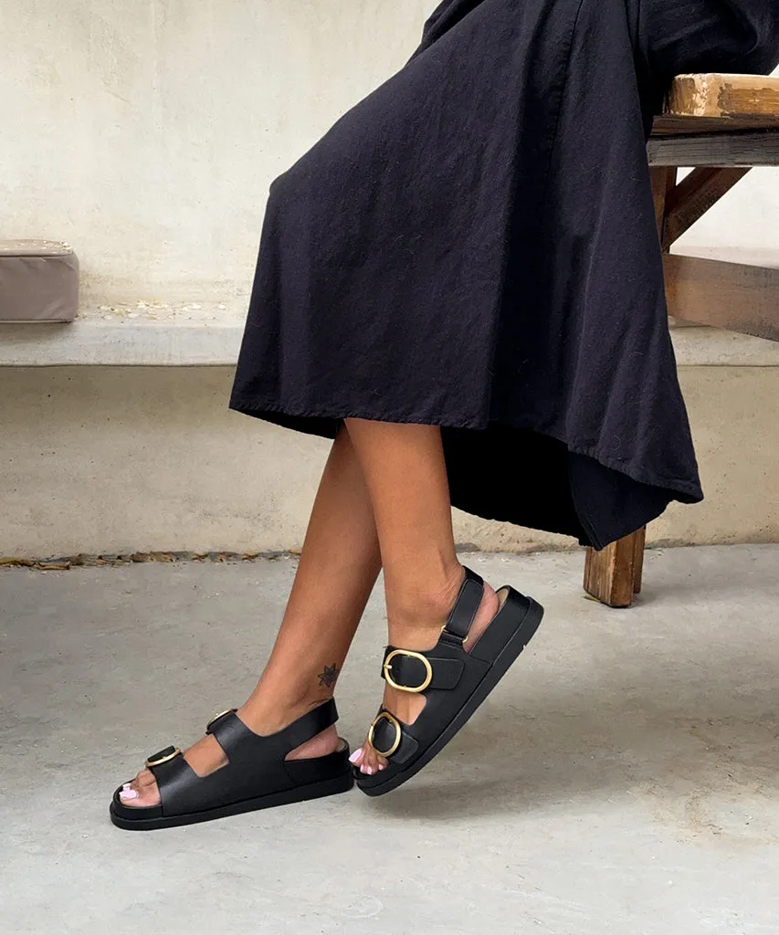 STARLA SANDALS BLACK LEATHER