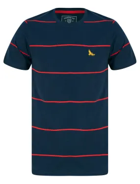 Stones Striped Cotton Jersey T-Shirt in Chinese Red - Kensington Eastside