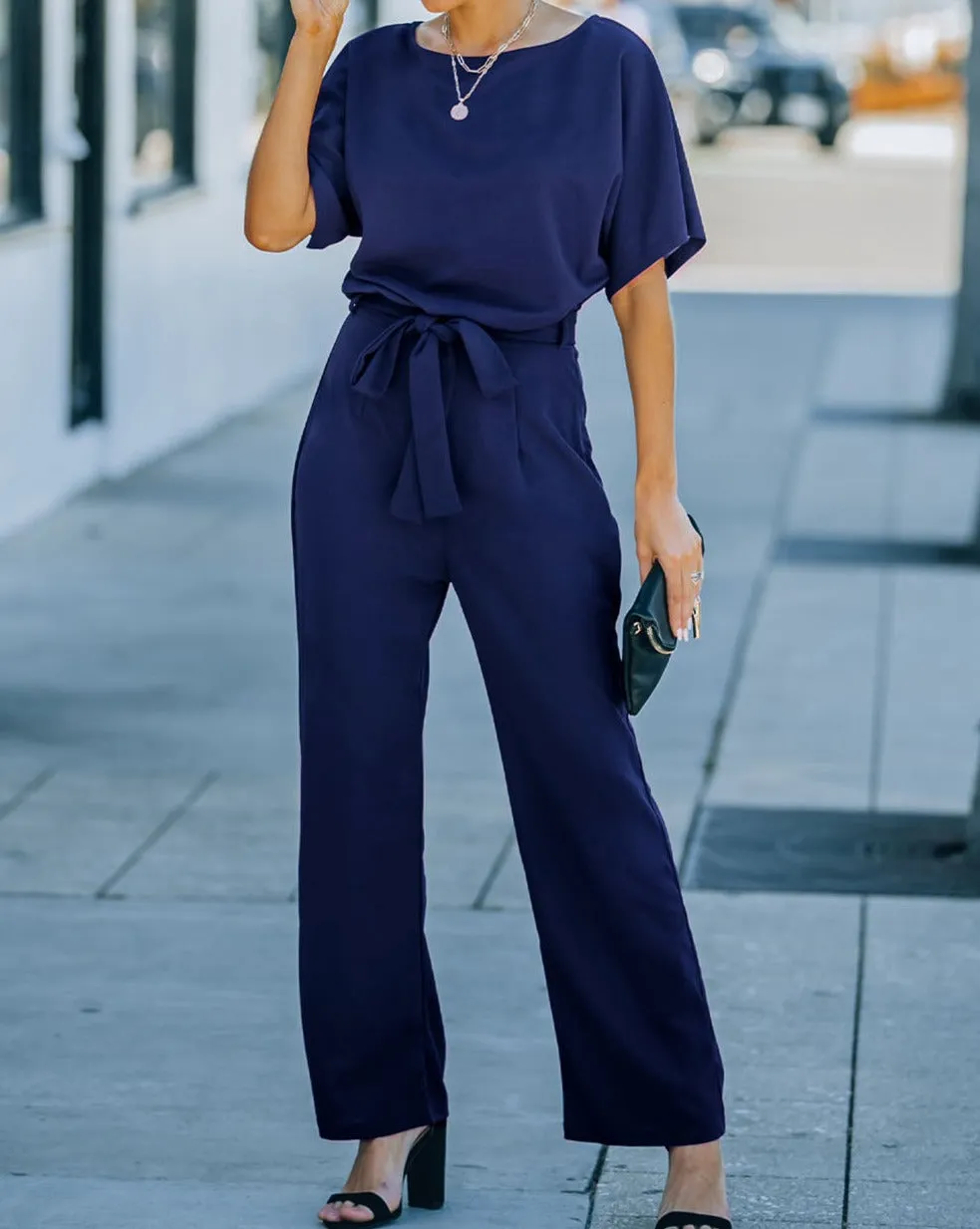 Tie Front Wide Leg Jumpsuit