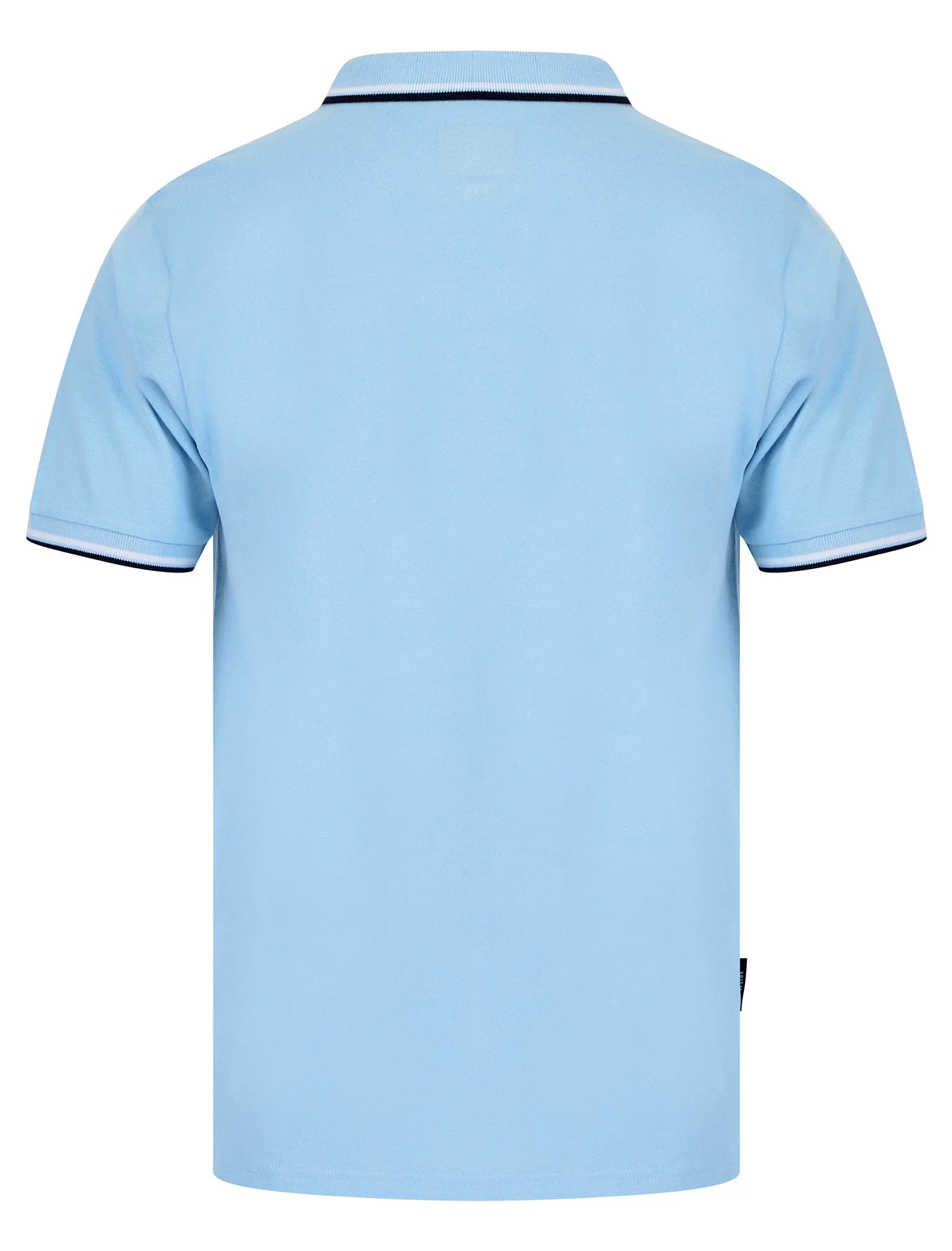 Trundle Cotton Pique Polo Shirt with Tipping in Blue Bell - Kensington Eastside