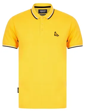 Trundle Cotton Pique Polo Shirt with Tipping in Golden Rod - Kensington Eastside