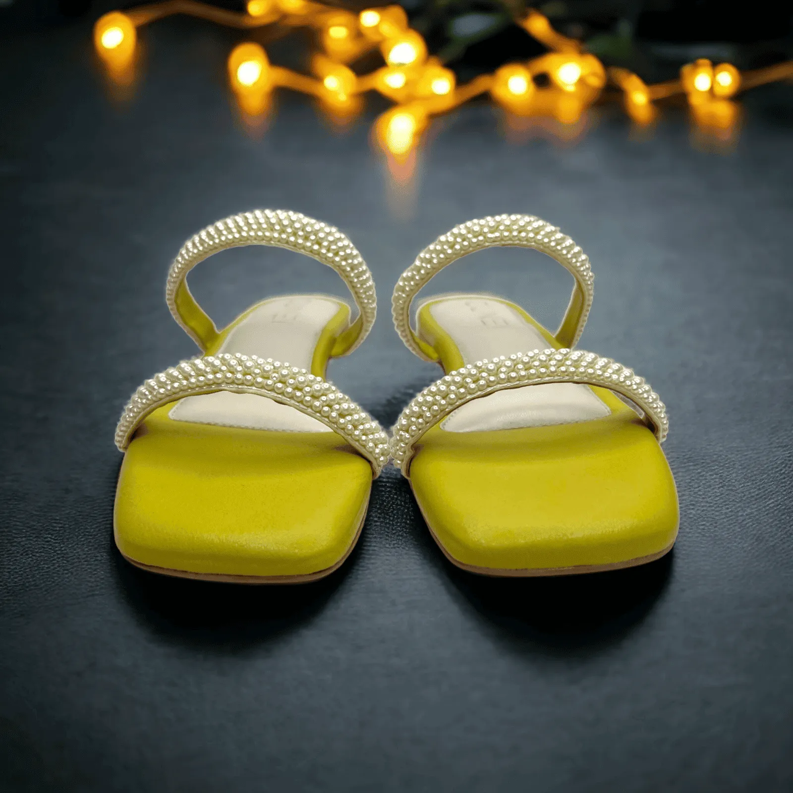 Twin Seed-Pearl and Lemon Yellow Flats