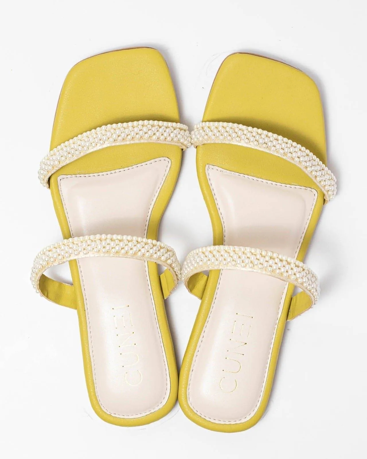 Twin Seed-Pearl and Lemon Yellow Flats