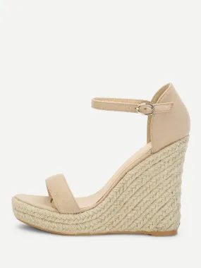 Two Part Espadrille Wedge Sandals