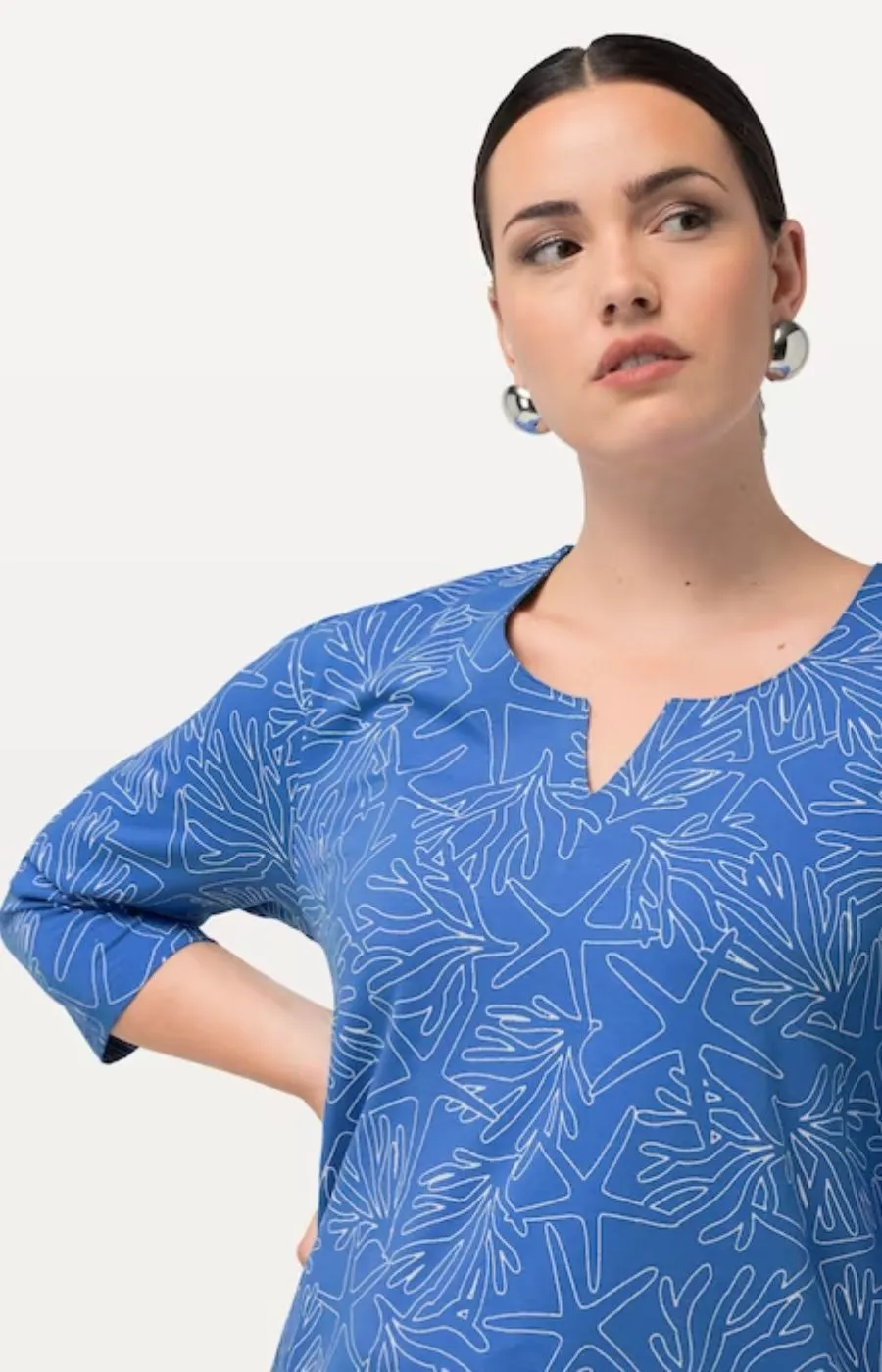 Ulla Popken Starfish Top in Blue