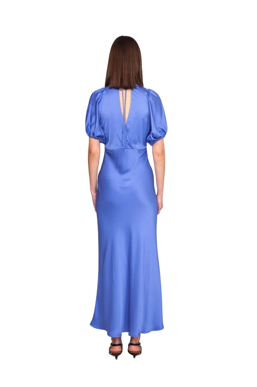 Uma Satin Dress Periwinkle