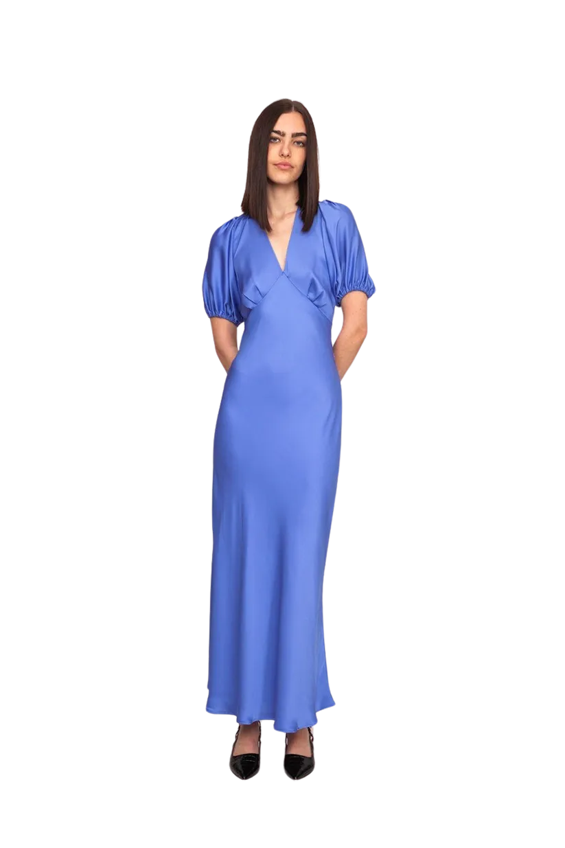 Uma Satin Dress Periwinkle