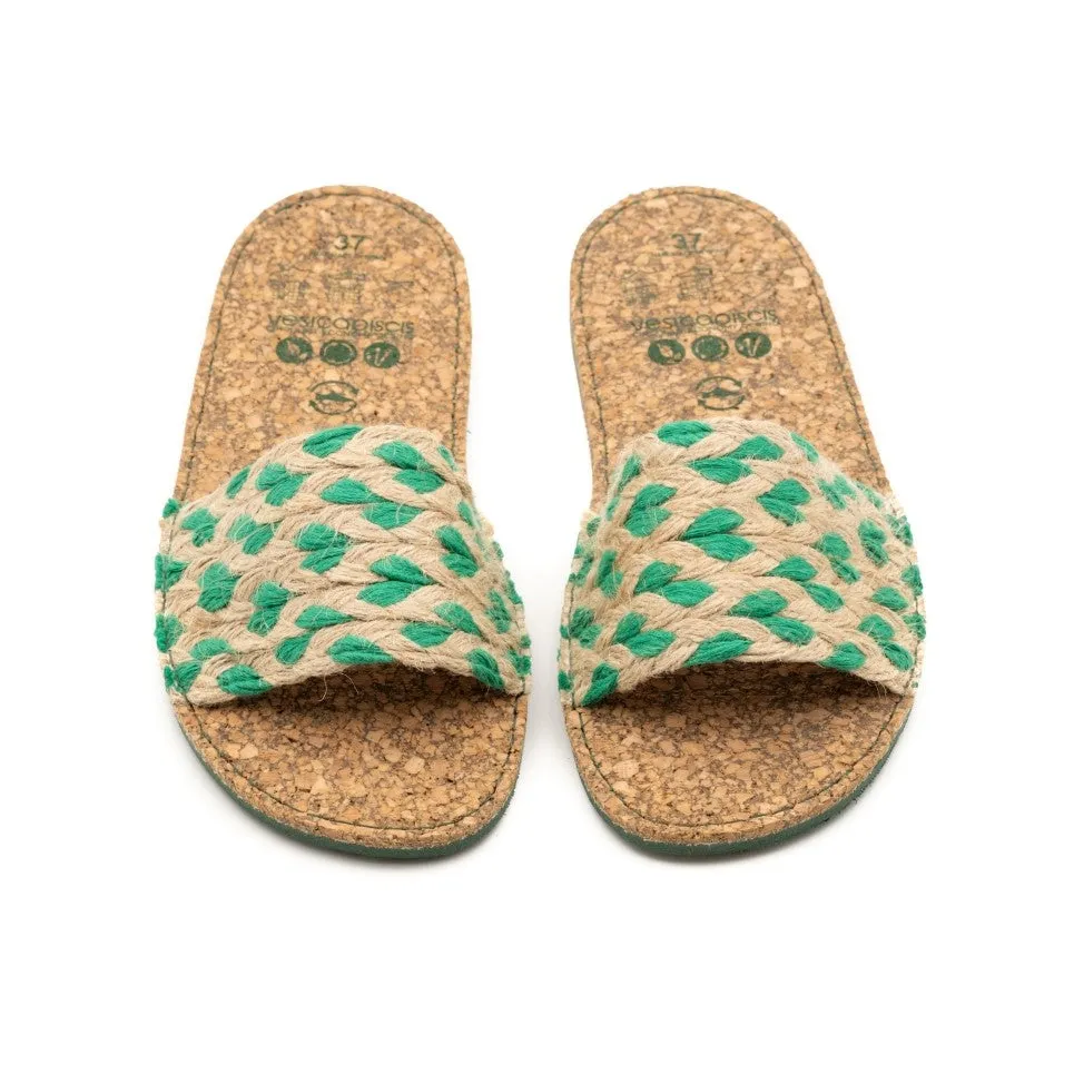 Vegan jute sandal green LIS003