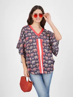 VINNI - STYLISH SHORT MATERNITY KAFTAN PRINT IN ELEGANT COLOR