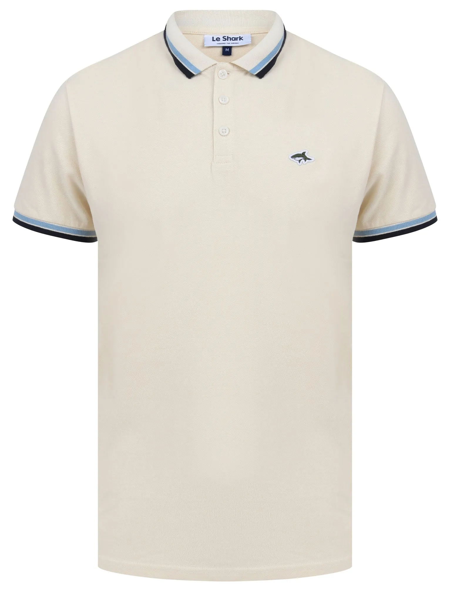 Waterloo Cotton Pique Polo Shirt with Tipping in Cornfield - Le Shark