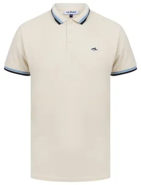 Waterloo Cotton Pique Polo Shirt with Tipping in Cornfield - Le Shark