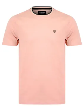 Westport Cotton Jersey Crew Neck Ringer T-Shirt in Rose Shadow - Kensington Eastside