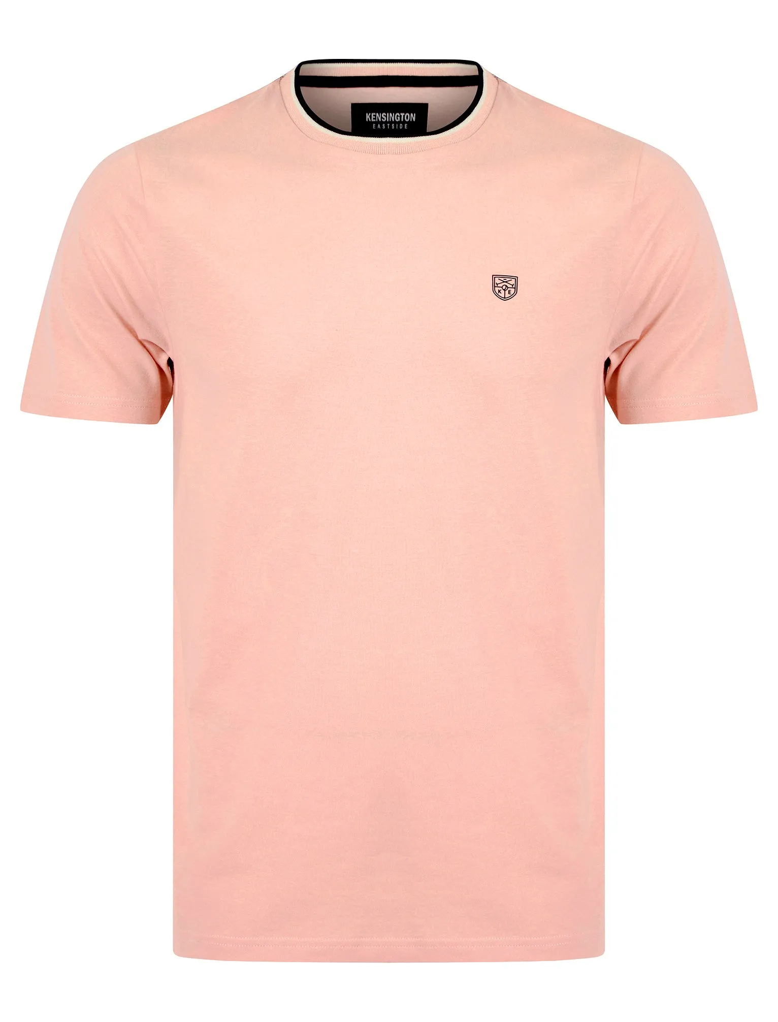 Westport Cotton Jersey Crew Neck Ringer T-Shirt in Rose Shadow - Kensington Eastside