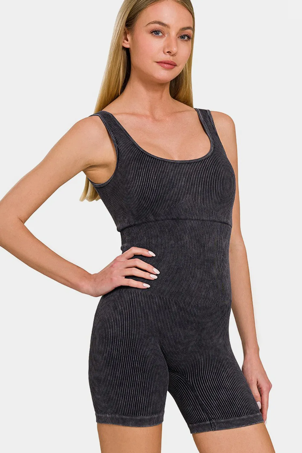 Whispering Willow Ribbed Romper