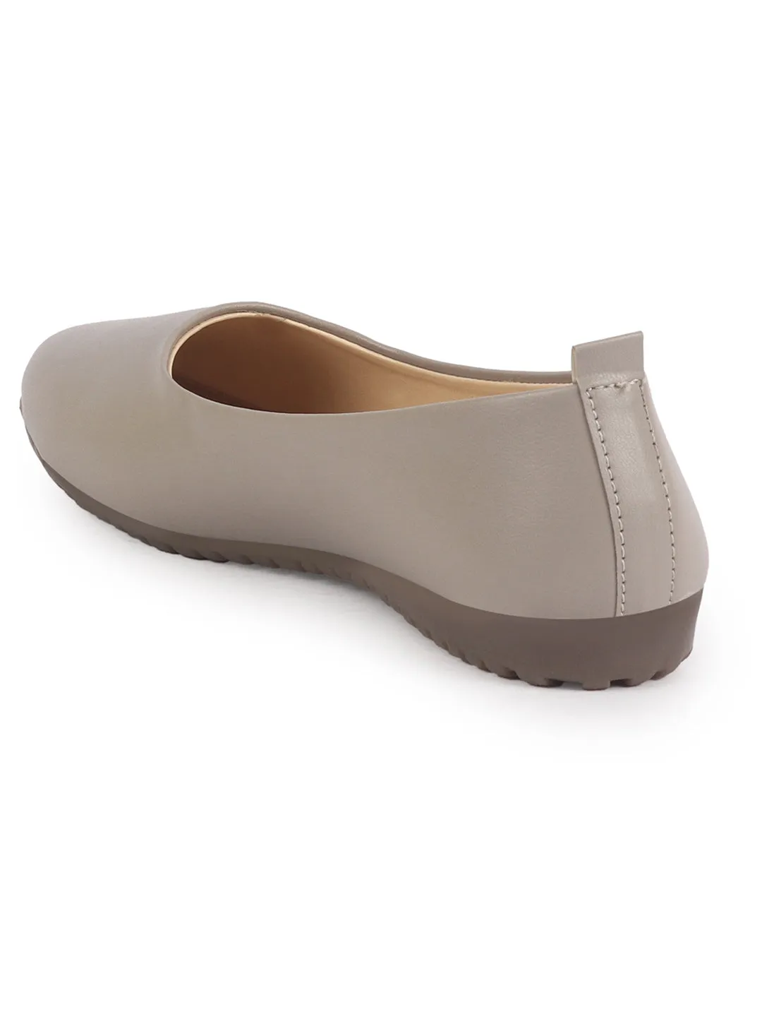 Women Grey Comfortable Broad Feet Flat Slip On Ballerina Shoes|Office Shoe|Slip On Shoe|Memory Cushion Sole