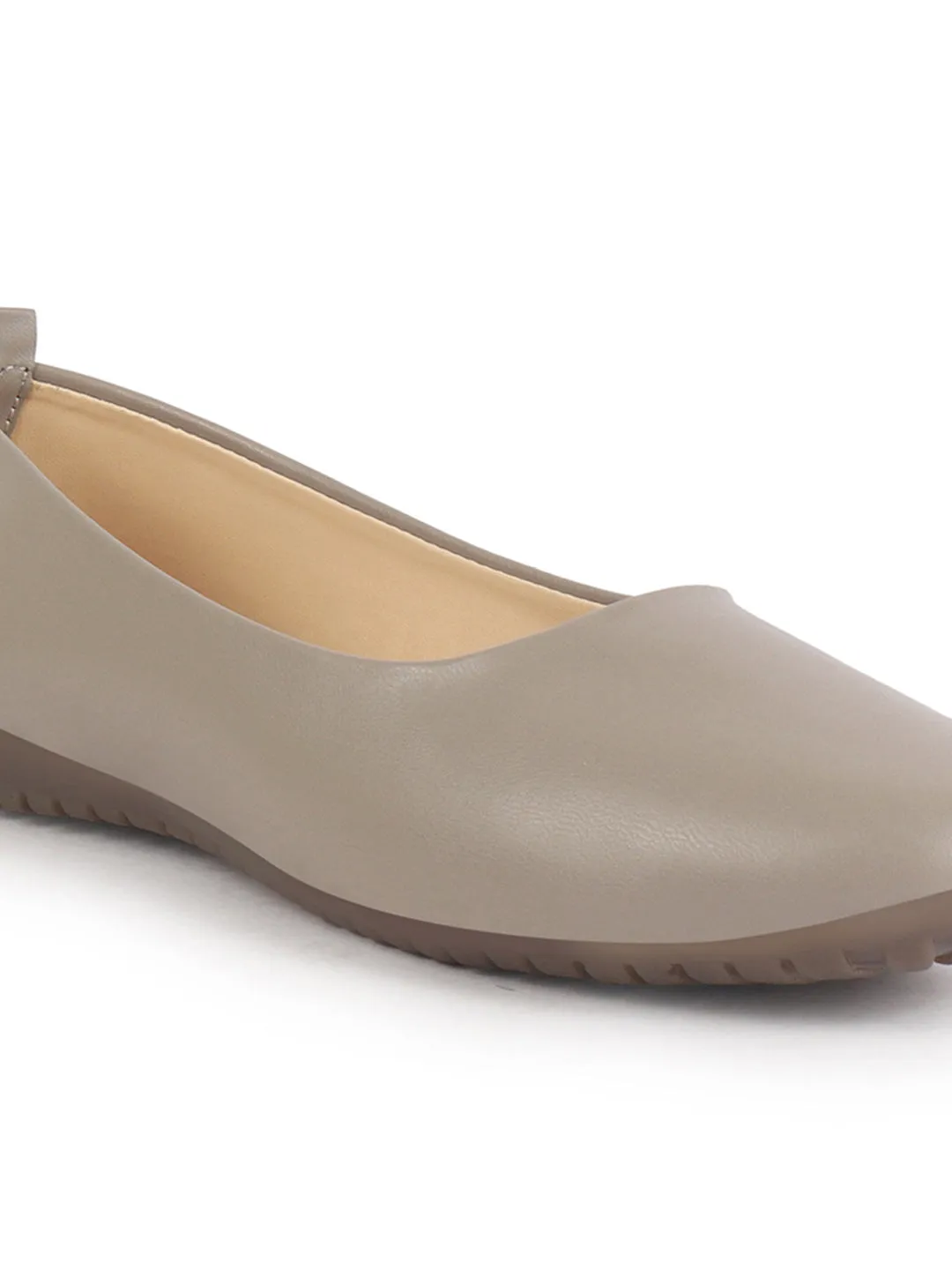 Women Grey Comfortable Broad Feet Flat Slip On Ballerina Shoes|Office Shoe|Slip On Shoe|Memory Cushion Sole