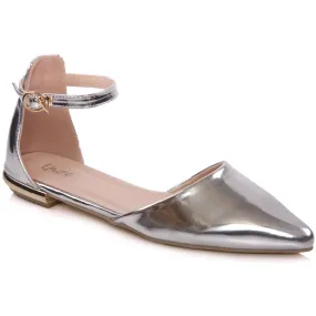 Womens ‘Alanora’ Shiny Pointy Flat Pumps