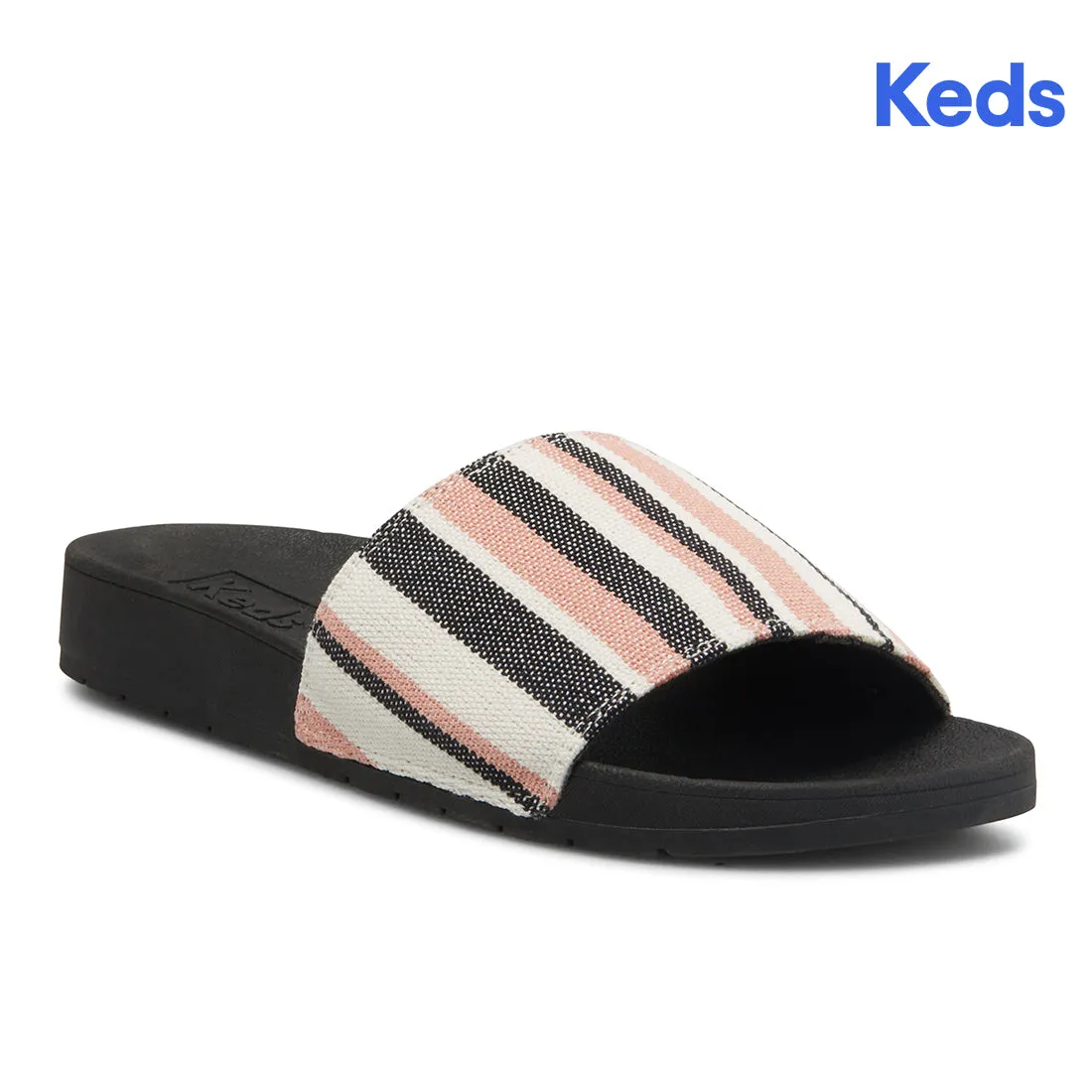 Women's Bliss II Stripe Black Sandal (WF67520)