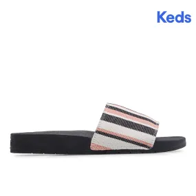 Women's Bliss II Stripe Black Sandal (WF67520)