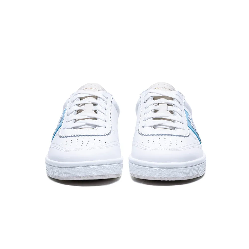 Women's Dreamer White Blue Logo Leather Sneakers 98121-015