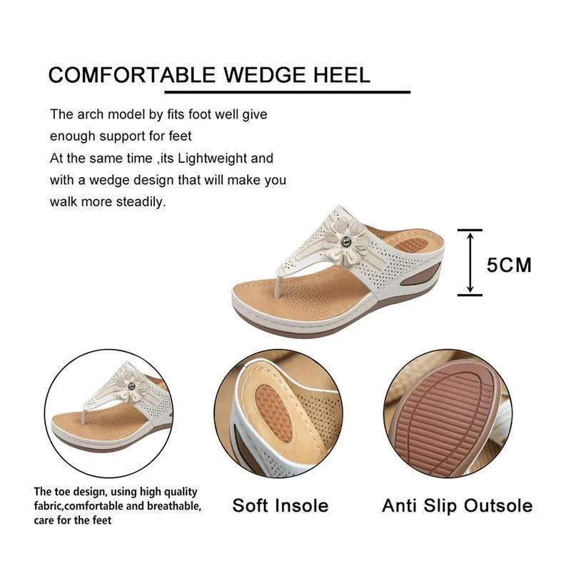 Women's Massage Wedge Thong Comfy Going Out Beach Sandals