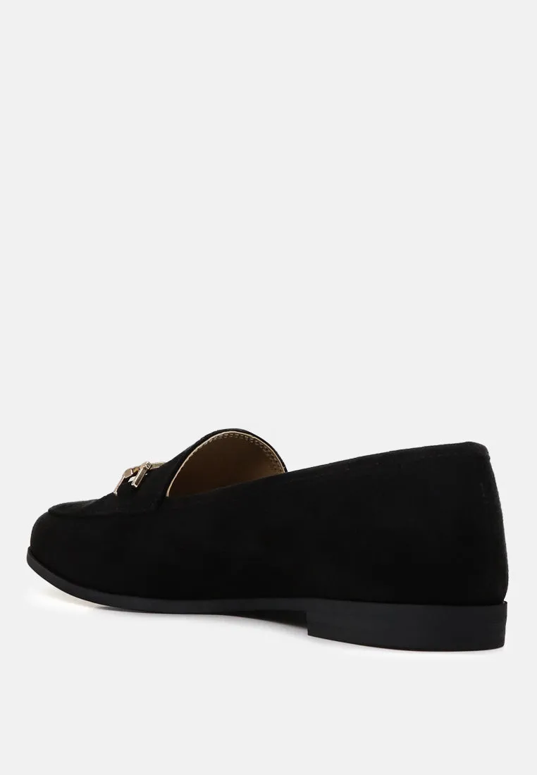 Zaara Solid Faux Suede Loafers